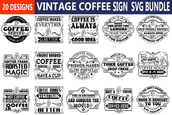 COFFEE Vintage Sign Svg Bundle Review
