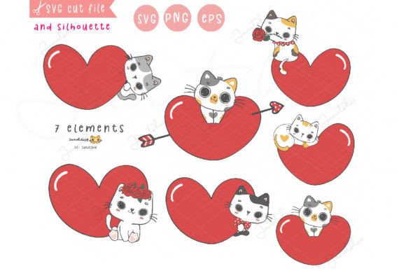 Cute Valentine Cat Svg Cut File Set Review
