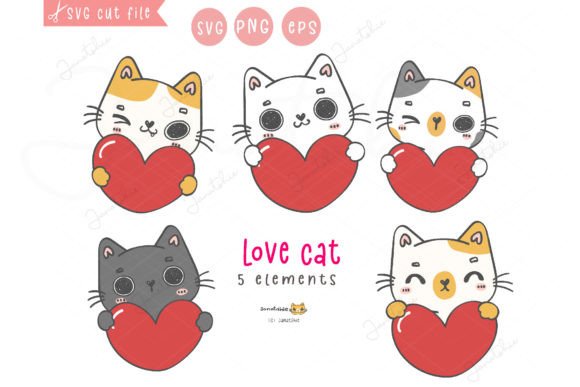 Cute Valentine Cat with Heart Svg Review